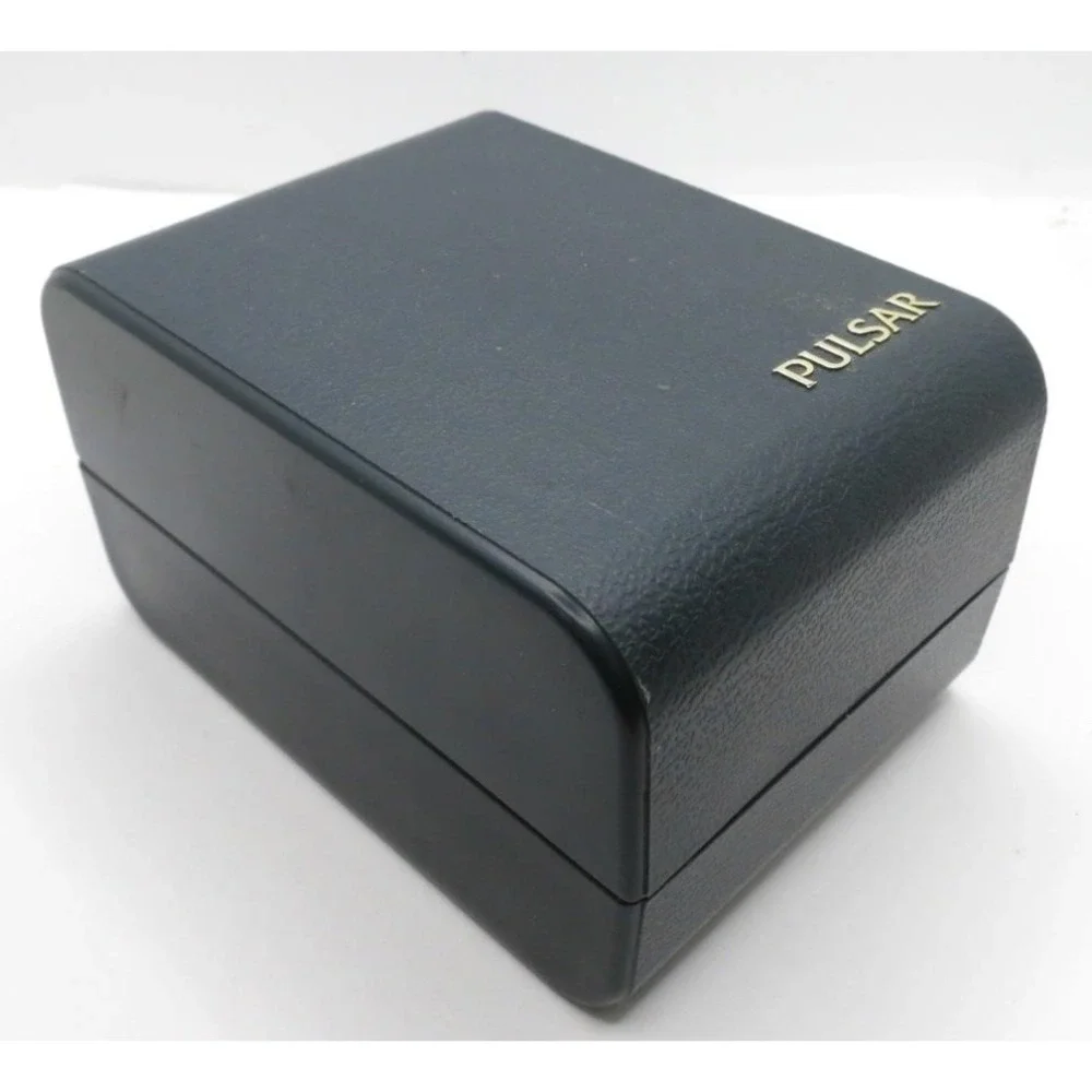New with Box Pulsar Gold Tone Quartz Watch Base Metal Bezel Stainless Steel Back